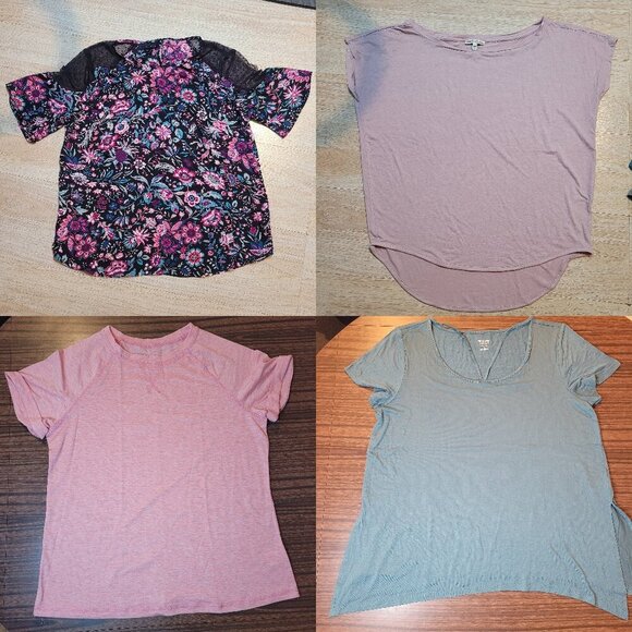 NEW - Lot of 4 - Mossimo Attention Express Women's Large Basic T-Shirt Top Tee - Picture 1 of 10